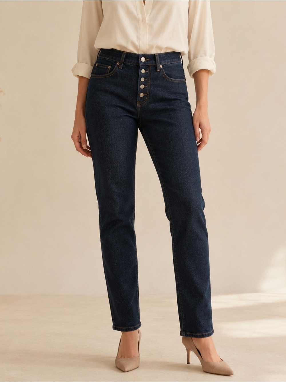 Zara Dark Wash Slim Straight Leg Jeans NWT 10